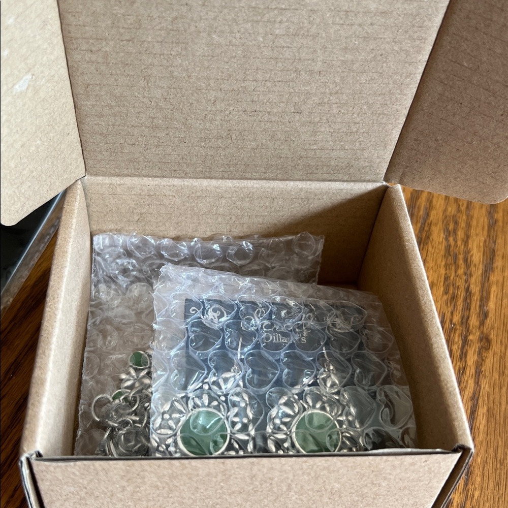 NWT Jade Green and Silver Set. Nickel Free and Sterling Silver Post Earrings. - Picture 12 of 12